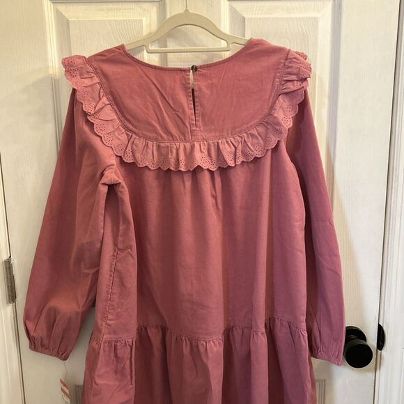 NWT Cat & Jack Girls Eyelet Ruffle Long Sleeve Dress – Mauve Size XXL (18) - Picture 11 of 15